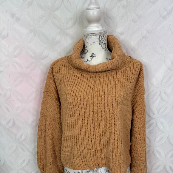 Free People Be Yours Cowl Neck Sweater Camel Size XS - Picture 5 of 11